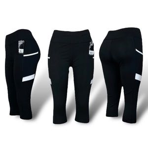 Women's Capri Pants Yoga Gym Casual Running Jogging Capri Leggings with Pockets